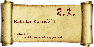 Rakita Kornél névjegykártya